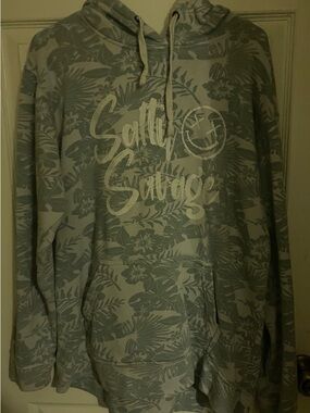 Woman’s Light Blue Floral Pullover Hoodie